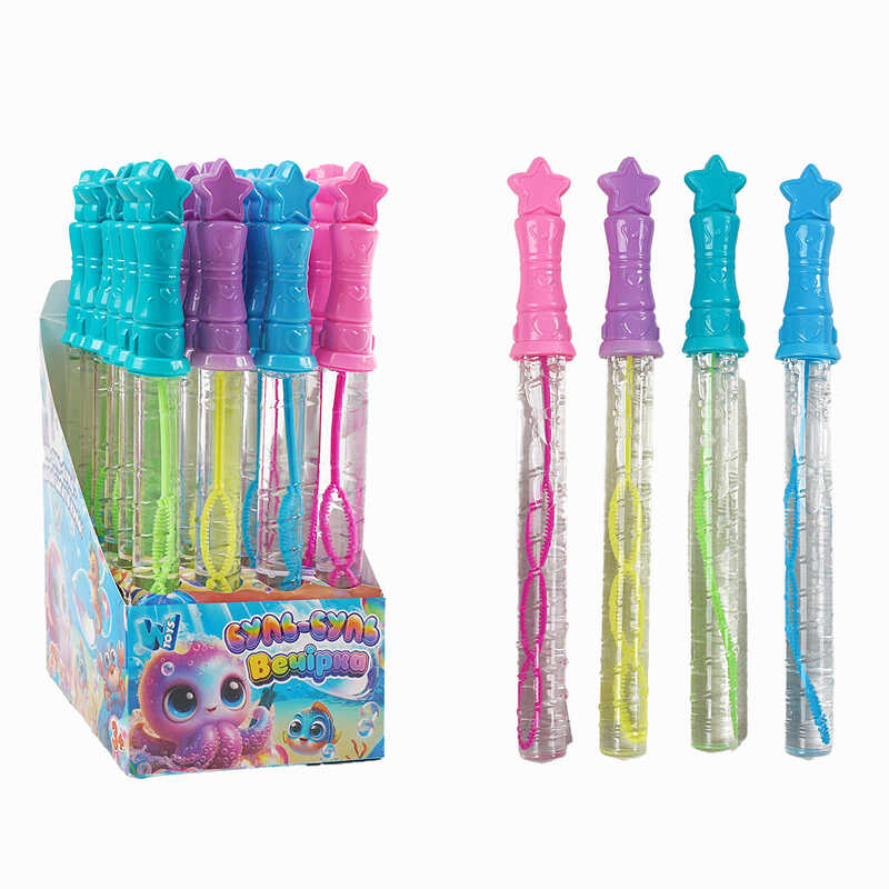 Мильні бульбашки TC 90774 (12) "WToys", ЦІНА ЗА 24 ШТУКИ В БЛОЦІ, "Чарівна паличка", висота 25см, в коробці