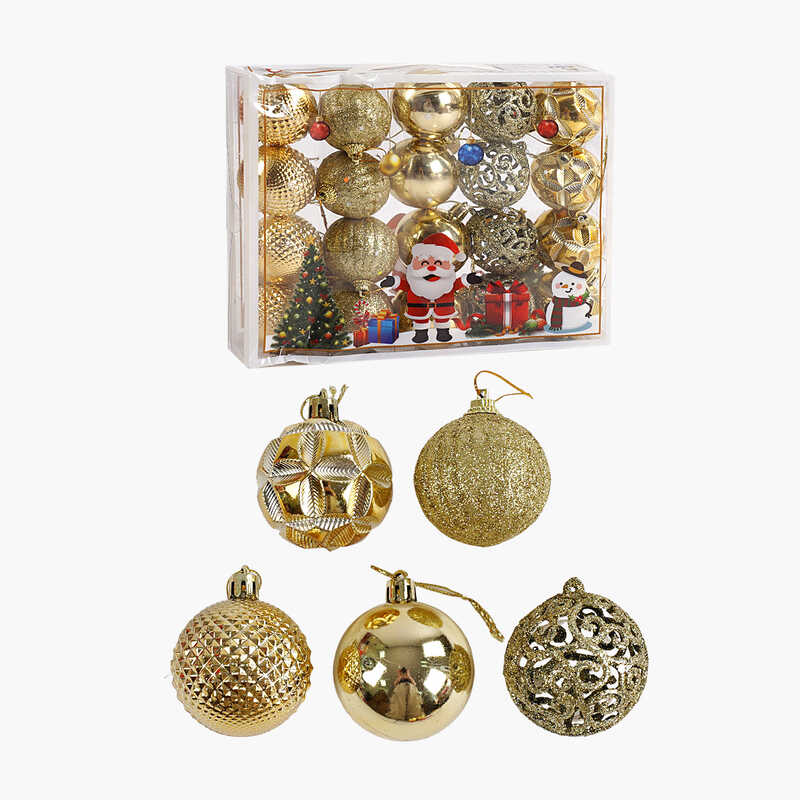 Новорічні прикраси C 67343 (72) 20 штук, кульки, D = 4,5 см, у слюді