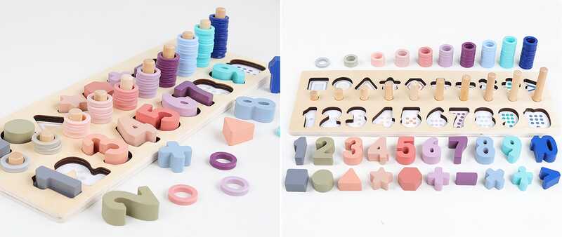 Логічна дерев’яна дошка C 75549 (32) сортер, кілочки, цифри