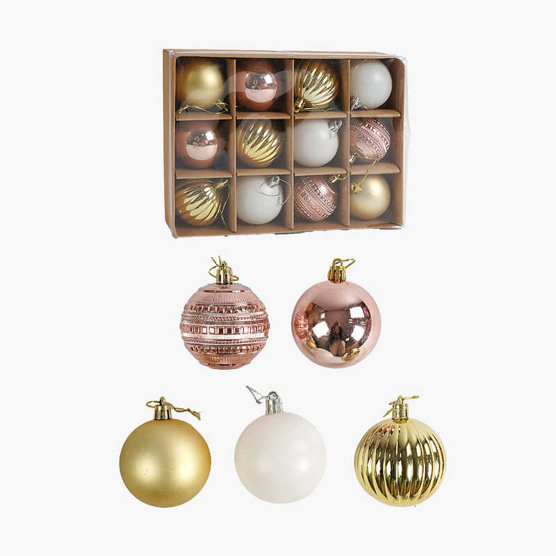 Новорічні прикраси C 67506 (60) 12 штук, кульки, D = 6 см, в коробці