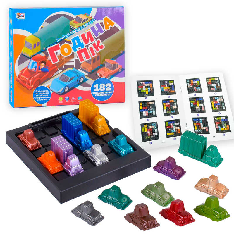 гр Розвиваюча гра "Година пік" UKB-B 0035 (18) "4FUN Game Club", зручний органайзер для зберігання машинок, машинки, ігрова платформа, українською мовою, в коробці