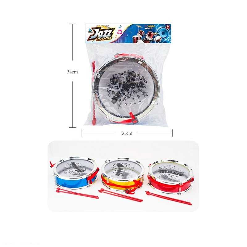 Барабан B 3283-5 (72/2) 3 види, ремінець, палички, в пакеті, ВИДАЄТЬСЯ МІКС ВИДІВ