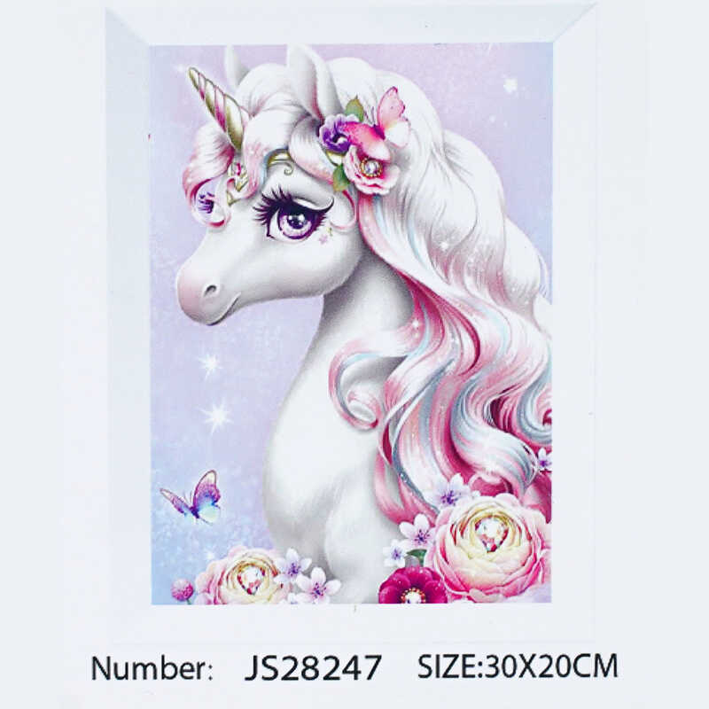 Алмазна мозаїка JS 28247 (50) "TK Group", “Єдиноріг”, 20х30 см, в коробці