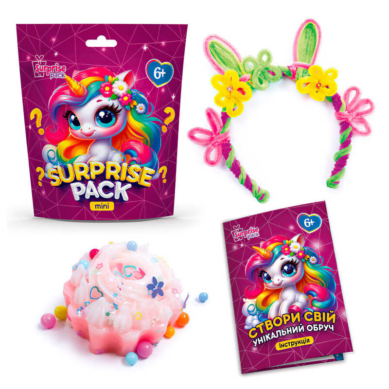 гр Набір для творчості із сюрпризами "Surprise Pack Mini 6" VT8040-06 (24) "Vladi Toys", обруч, пухнасті палички, сквіш, в пакеті