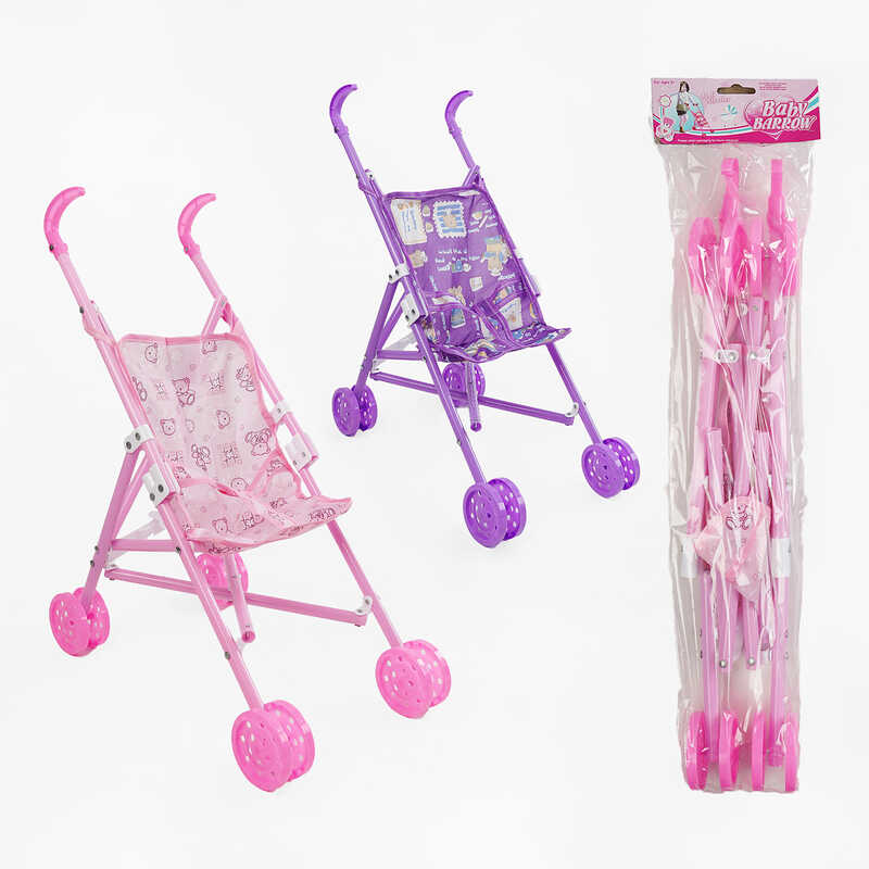 Візок для ляльок 3288-7 B/D (96/2) 2 кольори, висота 48 см, складна конструкція, в пакеті