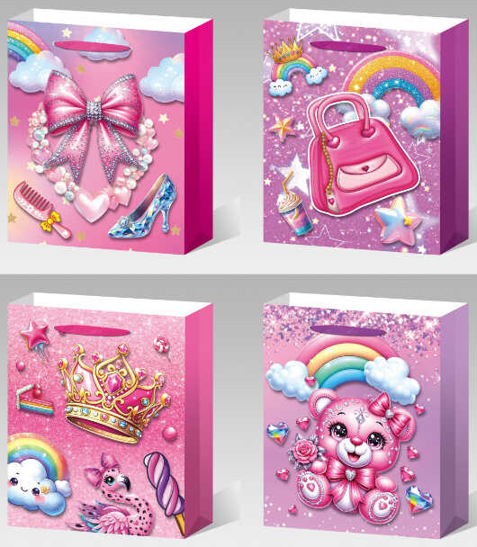 Пакет подарунковий C 75717 (480) 4 види, СЕРЕДНІЙ, ВИДАЄТЬСЯ ТІЛЬКИ МІКС ВИДІВ