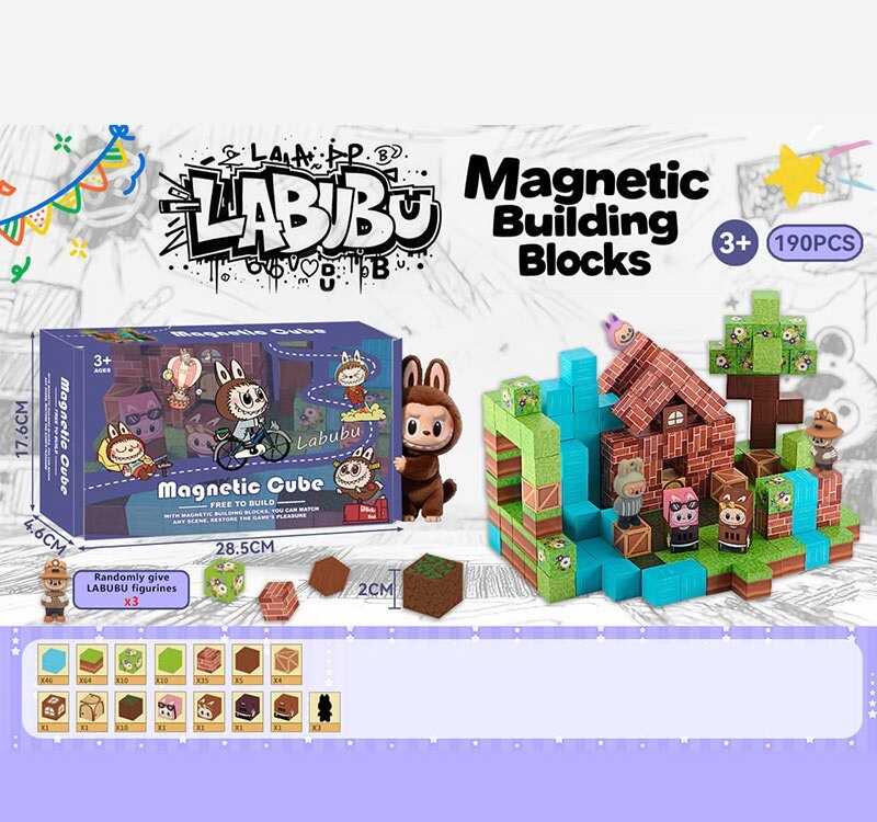 Магнітний конструктор BZ 94-12 (36) 190 деталей, ПОДВІЙНИЙ МАГНІТ, в коробці