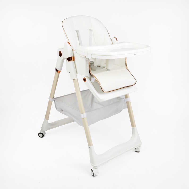 Стільчик для годування Toti 16074 (1) мягкий чохол PU, 4 колеса, з’ємний столик, корзинка, в коробці