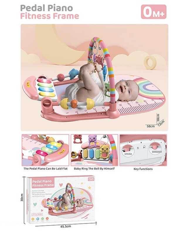 Килимок 8808-2 (18) звук, мелодії, підсвічування, піаніно, брязкальця, ростомір, в коробці