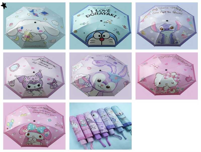 Парасолька C 68655 (70) d = 95 см, довжина 26 см, 8 спиць, чохол, в пакеті, ВИДАЄТЬСЯ МІКС ВИДІВ