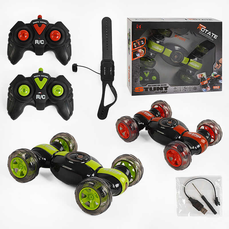 Машина на радіокеруванні LH-C 069-3 (24) 2 кольори, підсвічування, звук, керування: пульт 2.4G та браслет, акум. 3.7V, обертання на 360°, в коробці