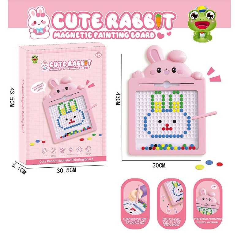 Магнітна мозаїка 595-15 (36) “Кролик”, 30х43 см, магнітний стилус, картки із завданнями, в коробці