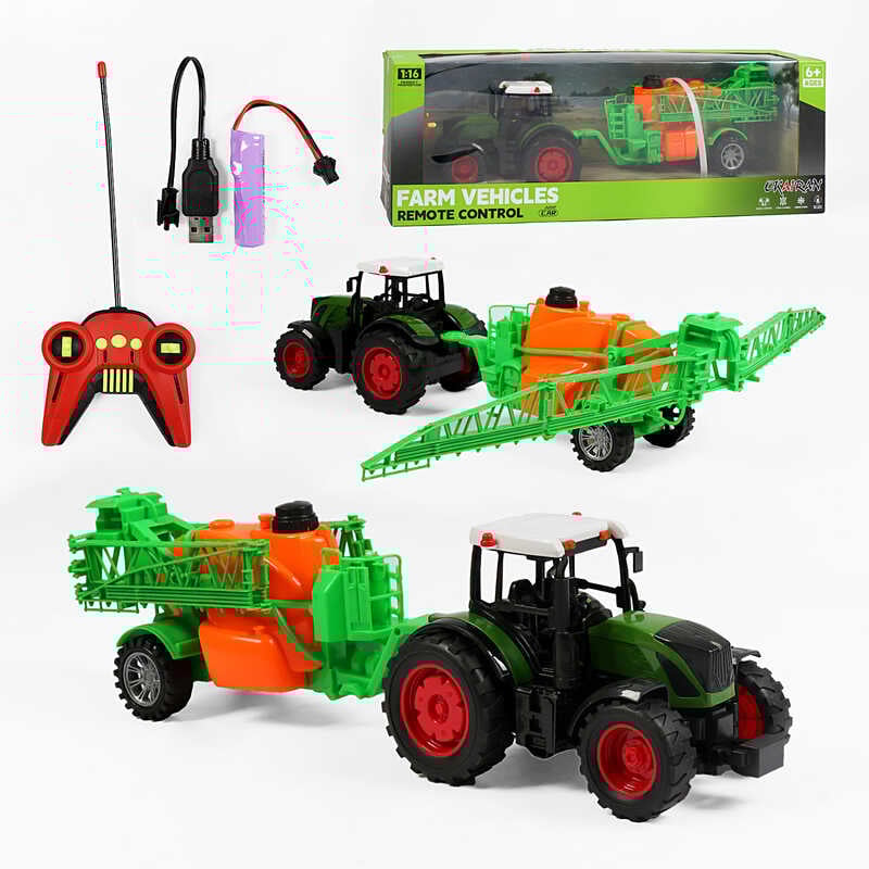 Трактор на радіокеруванні YJ 142-13 (15) акумулятор 3.7. V, USB кабель, пульт керування, масштаб 1:16, причіп, в коробці