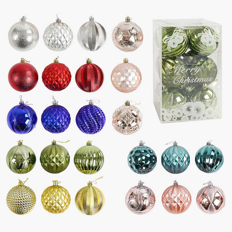 Новорічні прикраси C 67635 (32) 12 штук, кульки, D = 7,5 см, у слюді, ВИДАЄТЬСЯ ТІЛЬКИ МІКС ВИДІВ