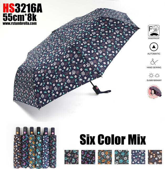 Парасолька C 74891 (60) автомат, d=98 см, довжина у складеному вигляді: 30 см, 8 спиць, чохол, в пакеті, ВИДАЄТЬСЯ ТІЛЬКИ МІКС