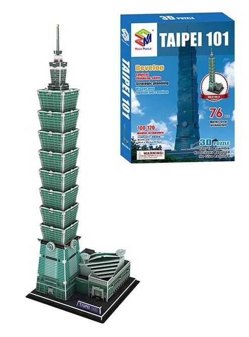 Пазли 3D G 168-5 (24) "Тайбей 101", 76 елементів, висота 60 см, у коробці