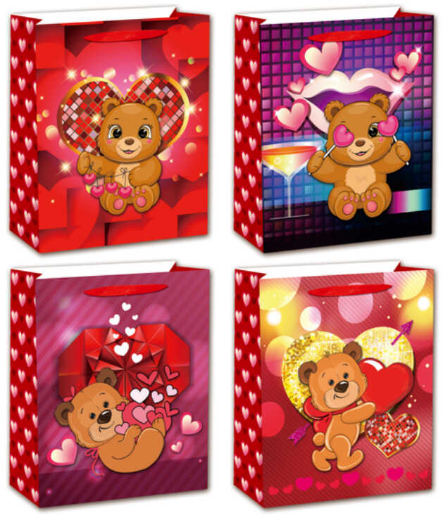 Пакет подарунковий C 69518 (720) 4 види, МАЛИЙ, ВИДАЄТЬСЯ ТІЛЬКИ МІКС ВИДІВ