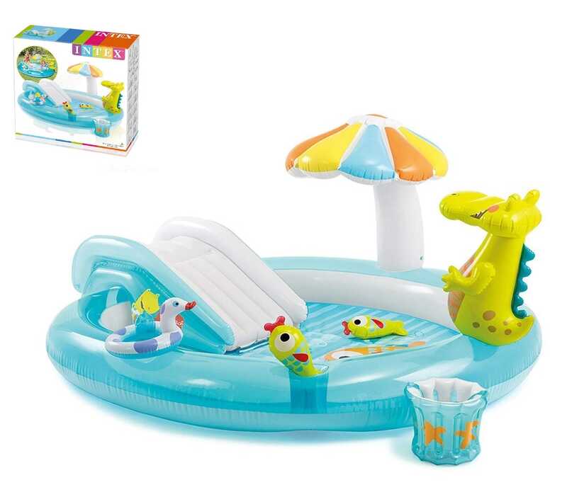 Intex Ігровий центр 57165 NP "Алігатор" (3) від 2 років, 160л, розпилювач, гірка, 201х170х84см, в коробці