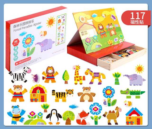 Дерев'яна магнітна дошка C 73998 (28) магнітні елементи, в коробці