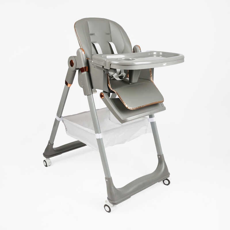 Стільчик для годування Toti 23069 (1) мягкий чохол PU, 4 колеса, з’ємний столик, корзинка, в коробці