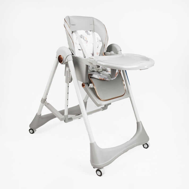 Стільчик для годування Toti 61225 (1) мягкий чохол PU з подушкою, гойдалка, 4 колеса, з’ємний столик, в коробці