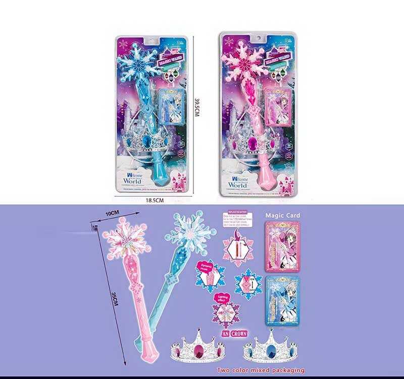 Музична паличка 608 A 33 (100/2) 2 кольори, діадема, звуковий ефект, підсвічування, довжина - 35 см, у слюді