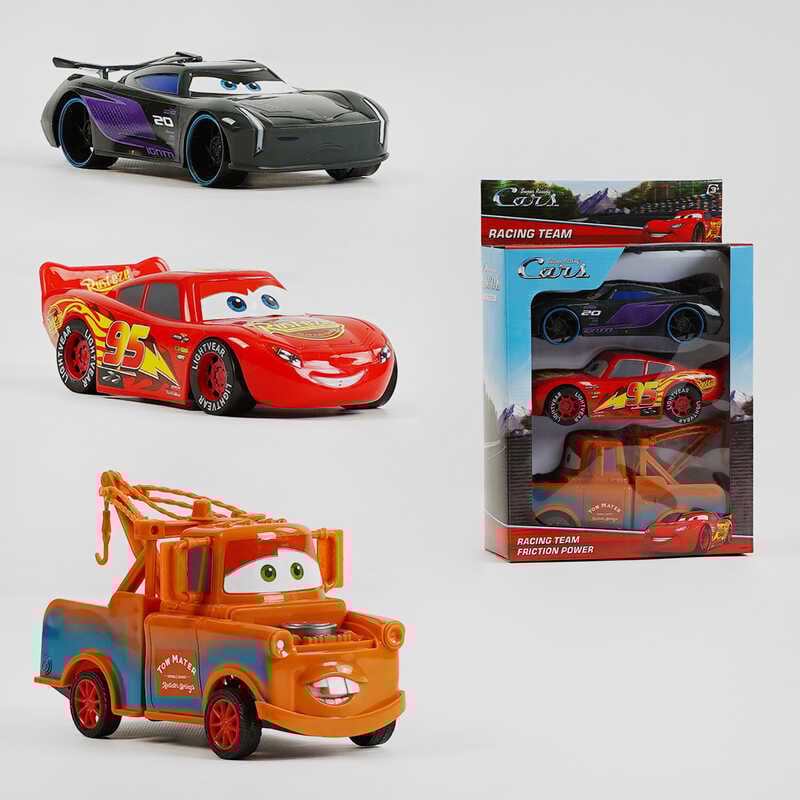 Набір машин 073 (48) 3 шт. у наборі, герої, інерція, в коробці