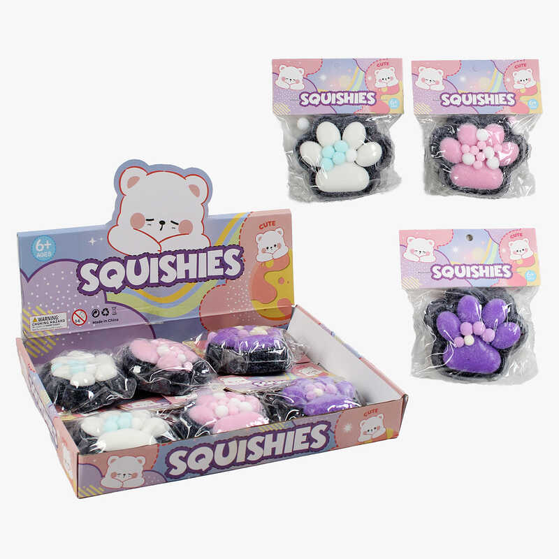 Гра антистрес С 70382 (40) ЦІНА ЗА 6 ШТУК В БЛОЦІ, “Лапка”, кульки, пухнаста