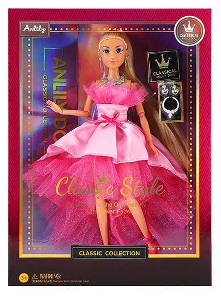 Лялька 616536 (24) висота 30 см, шарнірні суглоби, знімний одяг та взуття, 2 кольє, 2 пари сережок, в коробці