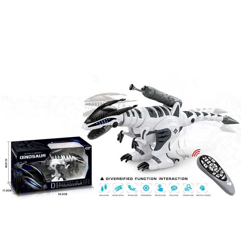 Динозавр на радіокеруванні K 9 (6) танцює, ходить, стріляє снарядами, гарчить, рухає головою, кінцівками, хвостом, підсвічування, звуки, музика, сенсорний датчик, в коробці