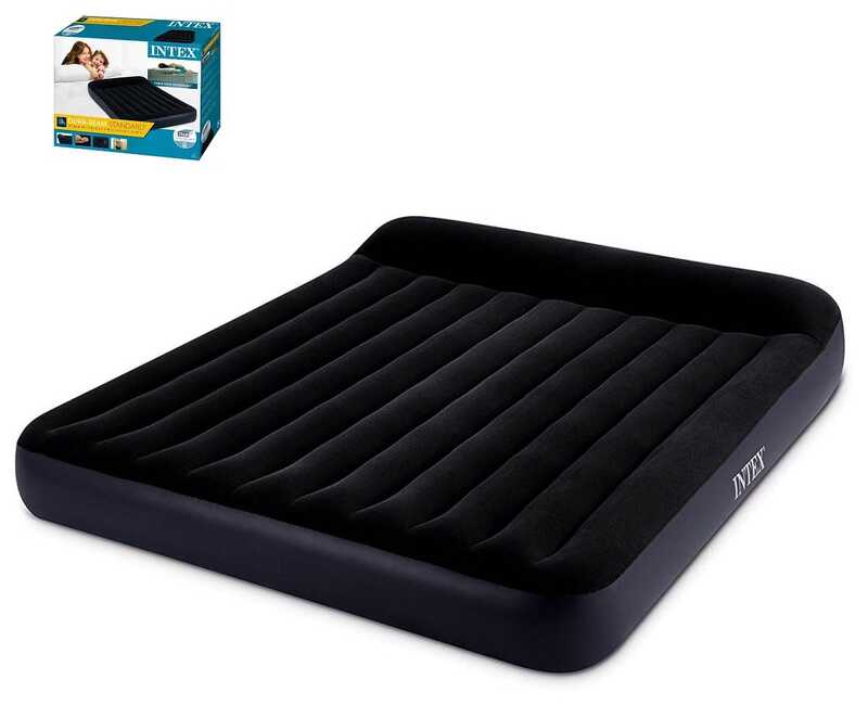 «Intex Велюр надувний матрац 64144 (2) з підголовником, розмір 183x203x25 см