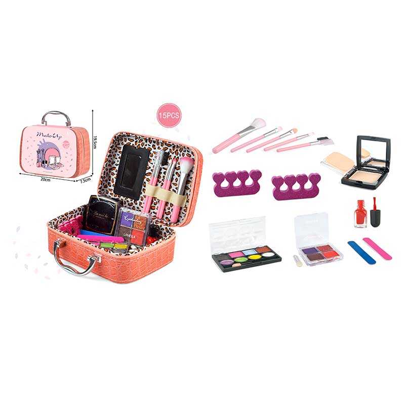 Косметика FT 2100 G (72) тіні, глітери, аплікатор, лак, пудра, пензлики, у валізі