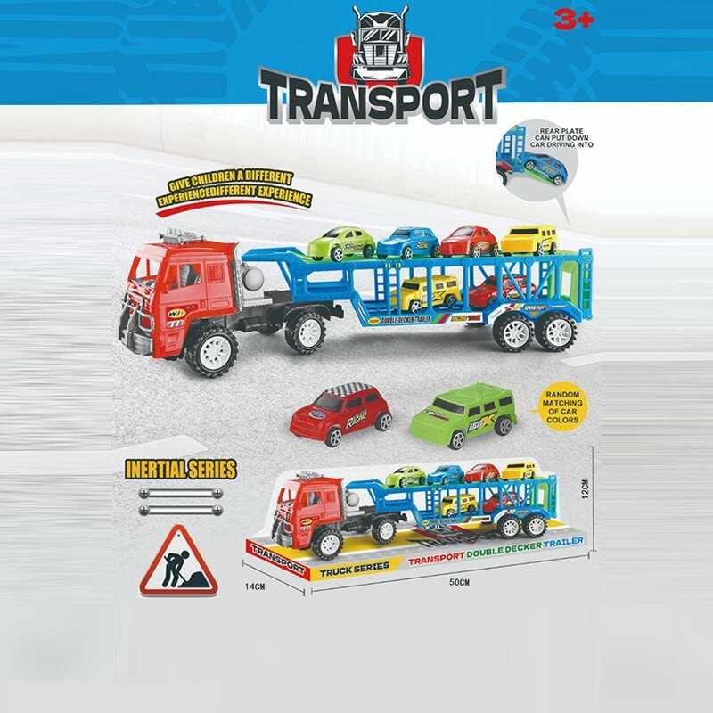 Трейлер 5668 (36/2) інерція, 6 машинок, рухомі елементи, в слюді