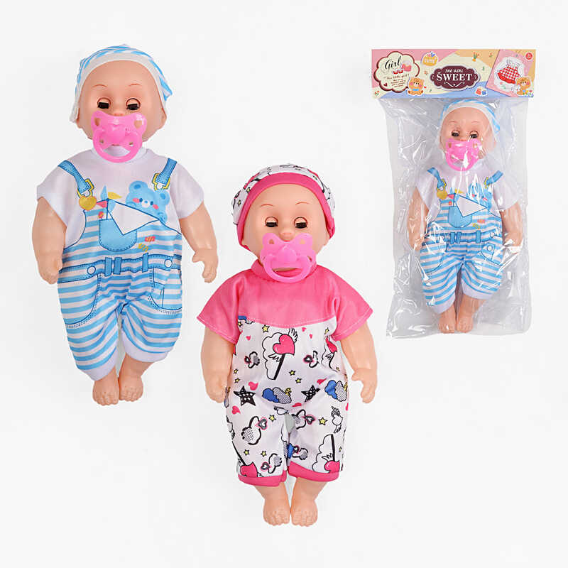 Пупс F 231 A (192/4) 2 види, висота: 25.5 см, рухливі повіки, знімний одяг, рухливі кінцівки, музичний чип, соска, в пакеті