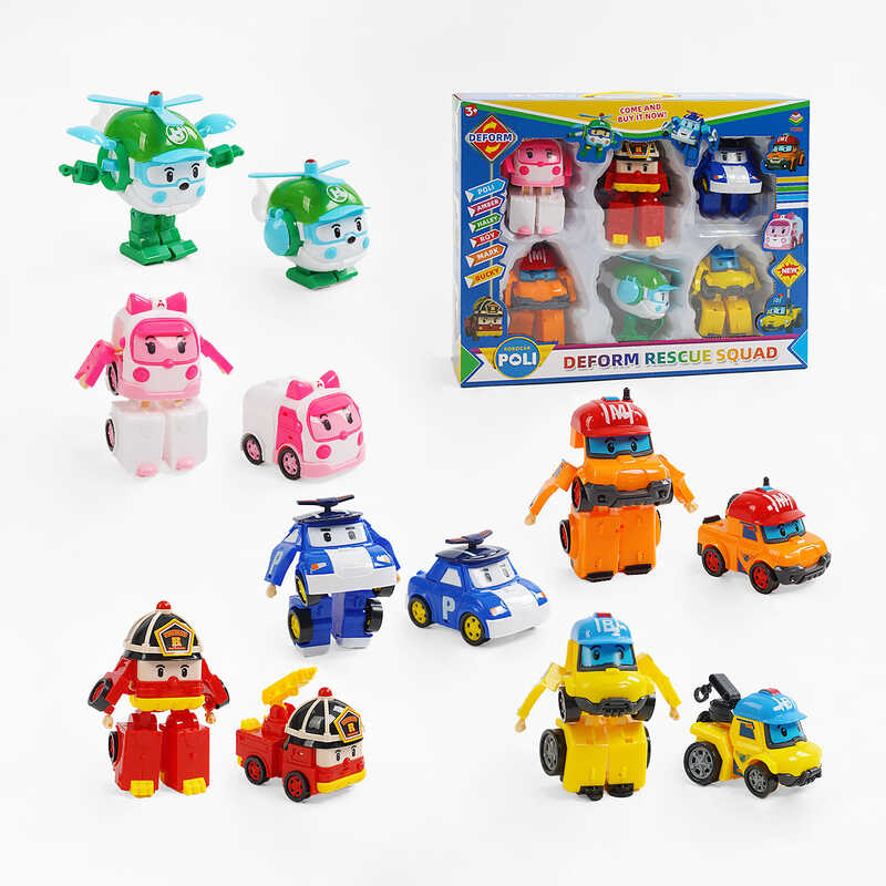 Набір трансформерів 335 B (24/2) 6шт, герої, рухомі деталі, у коробці