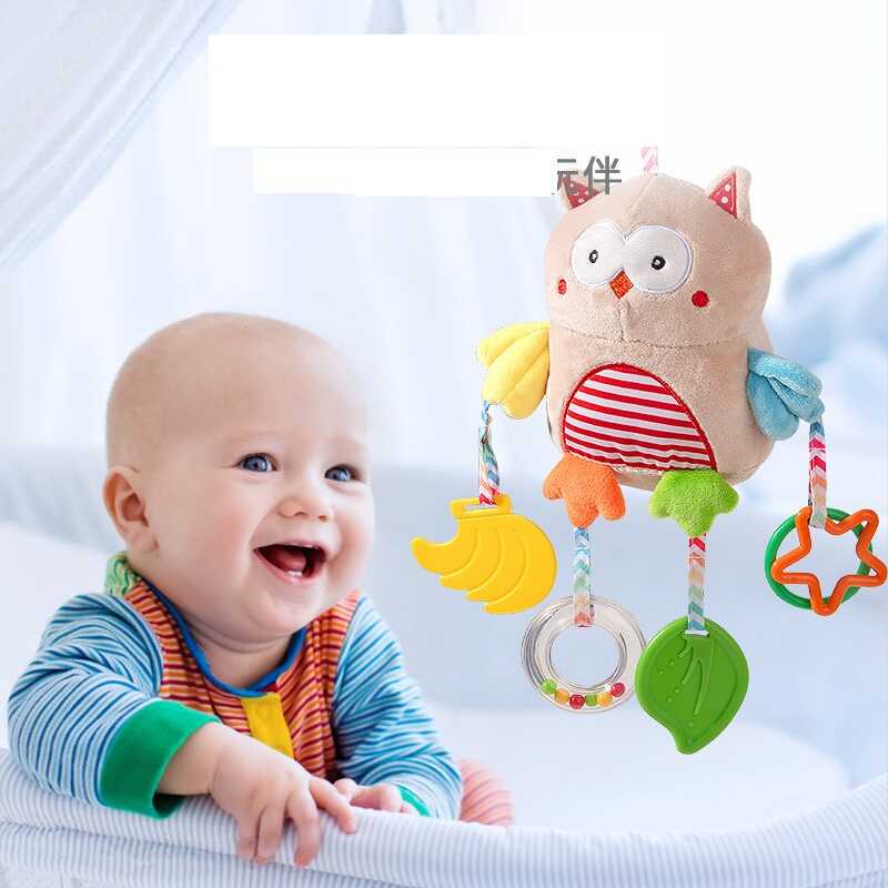 Брязкальце C 75347 (130) "Сова", гумові прорізувачі, кільце, висота 38 см, в пакеті