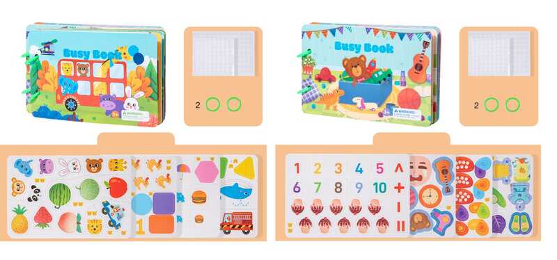 Логічна книжка C 73235 (132) 14 сторінок, картонна, елементи на липучках, цифри, кольори, тварини, геометричні фігури, в пакеті