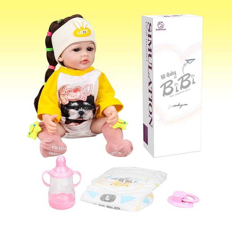 Лялька XBY 5527 (12) висота 52 см, гумова, пляшечка, памперс, соска, в коробці