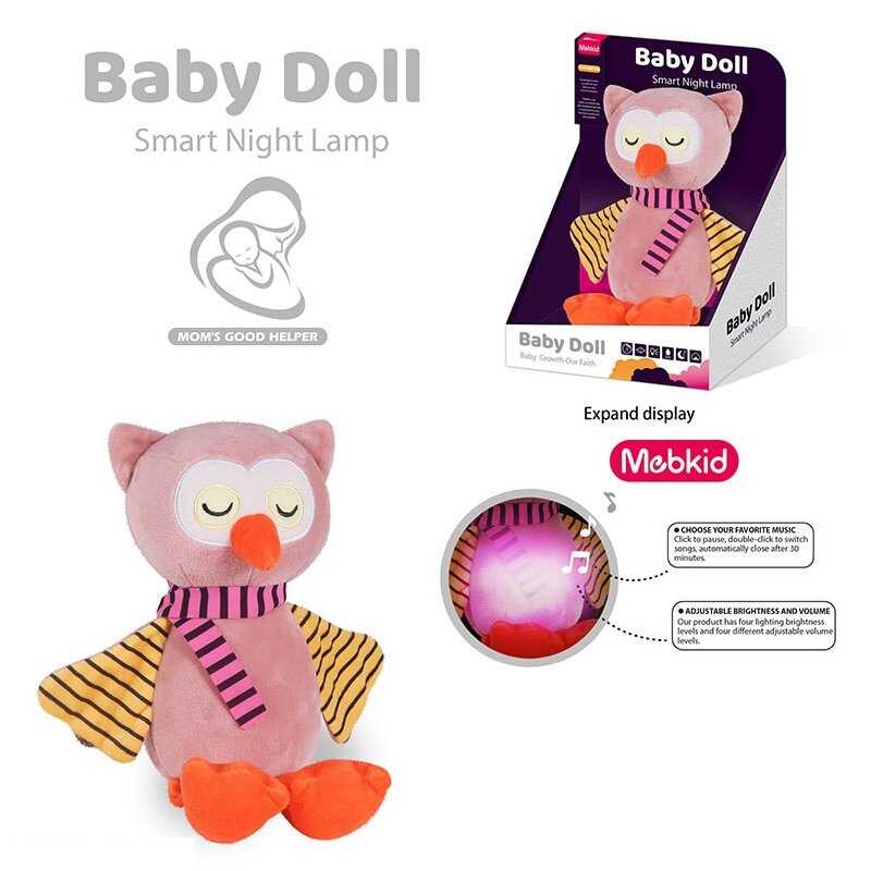 Нічник MBQ 665-2 (36) вбудований акумулятор, USB Type-C кабель, підсвічування, мелодії, нічник, таймер вимкнення, регулювання гучності, в коробці