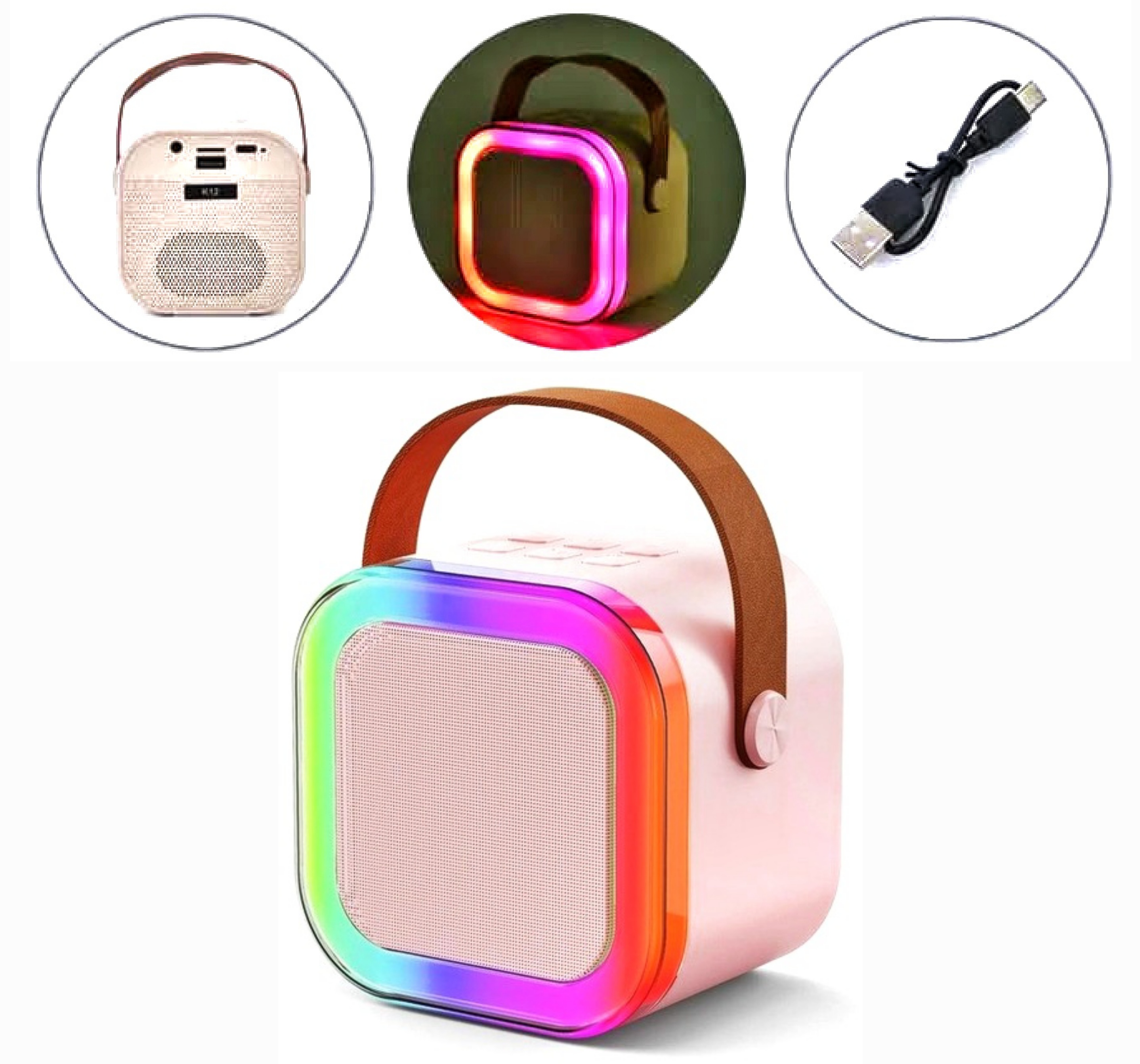 Портативна Bluetooth колонка  K12 для прослуховування музики з телефону/планшету , RGB підсвічуванням , USB , type-c , TF картка, пакет