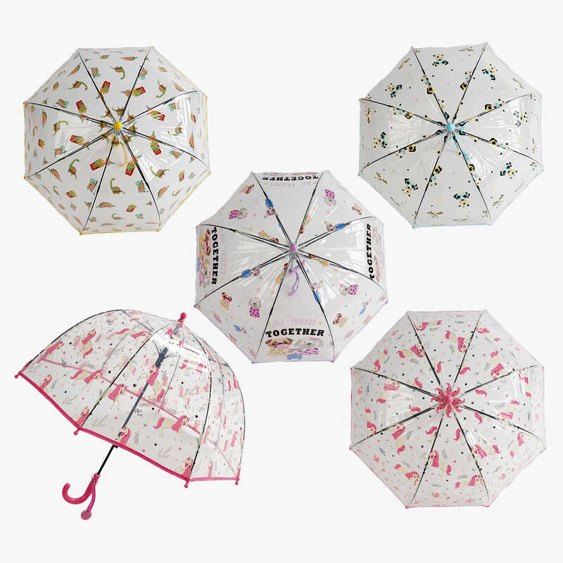 Парасолька C 68619 (60) напівавтомат, d = 70 см, довжина 65 см, 8 спиць, поглиблений купол, в пакеті, ВИДАЄТЬСЯ МІКС ВИДІВ