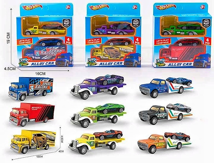 Набір машинок , метал, «HOT WHEEL»  904 , 4 шт, коробка, 3 види