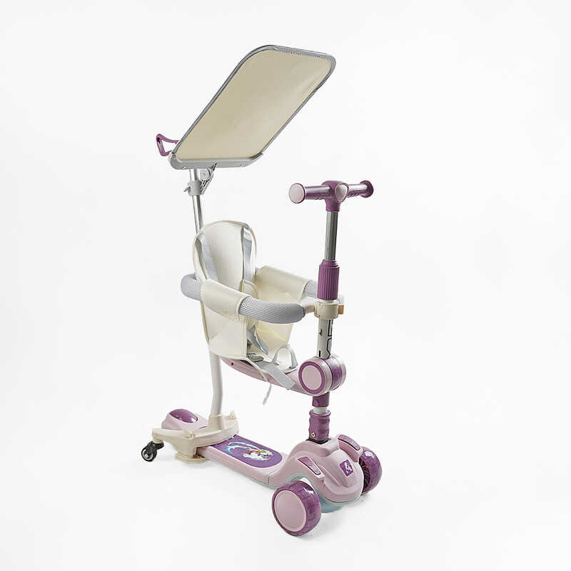 Самокат 5в1 "Skyper" FJ-33822 (4) колеса PU125х40мм зі світлом, укр озвучування та підсвічування платформи,с ДОП. КОЛЕСАМИ, захисний бампер, в коробці