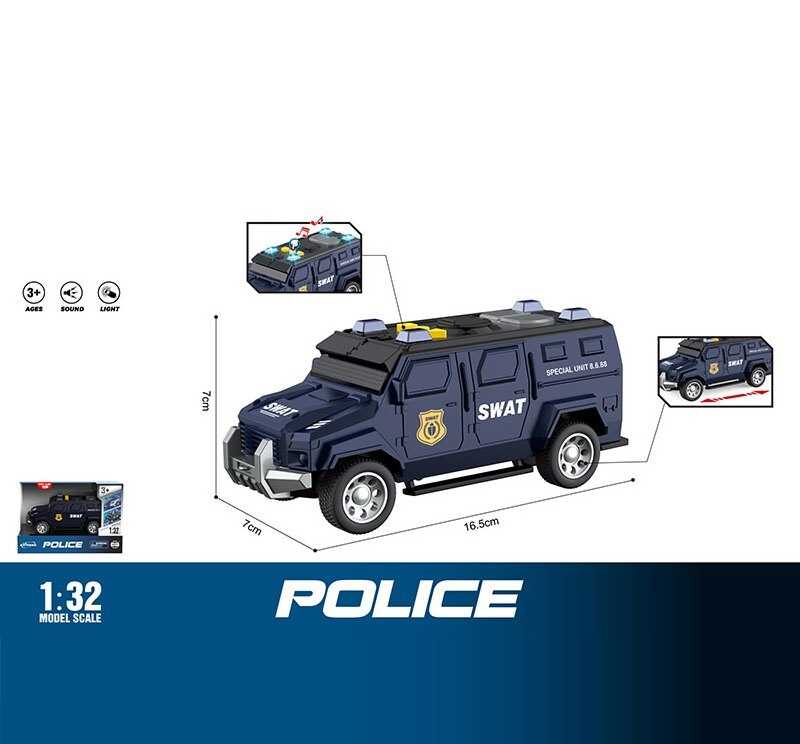 Джип WY 1133 B (96) "Поліція", інерція, світло, звук, масштаб 1:32, гумові колеса, в коробці