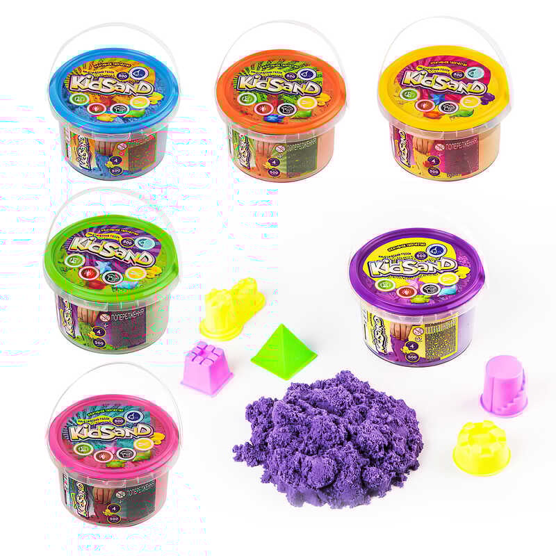 гр Кінетичний пісок "KidSand" 500г KS-01-02 (24) "Danko Toys" ВИДАЄТЬСЯ МІКС ВИДІВ