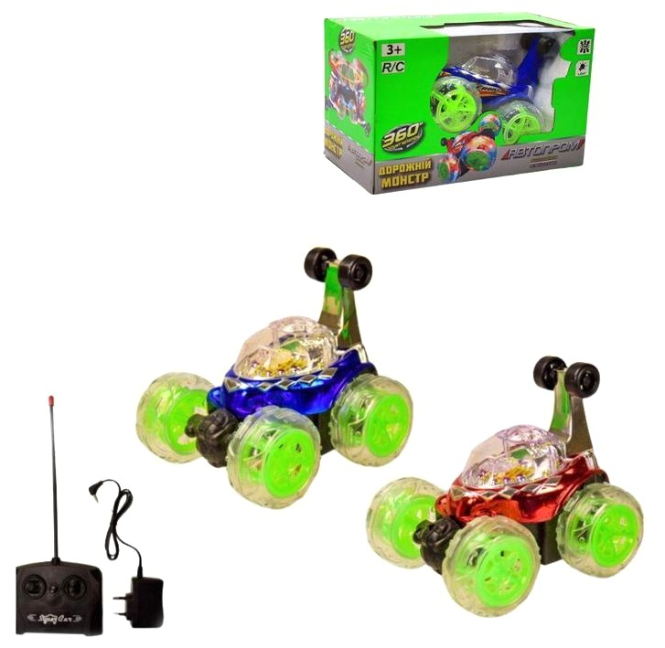 Машина на радіокеруванні 8817AB, 2 кольори, перевертиш, підсвічування, мелодія, в коробці , серія машинок "АВТОПРОМ"