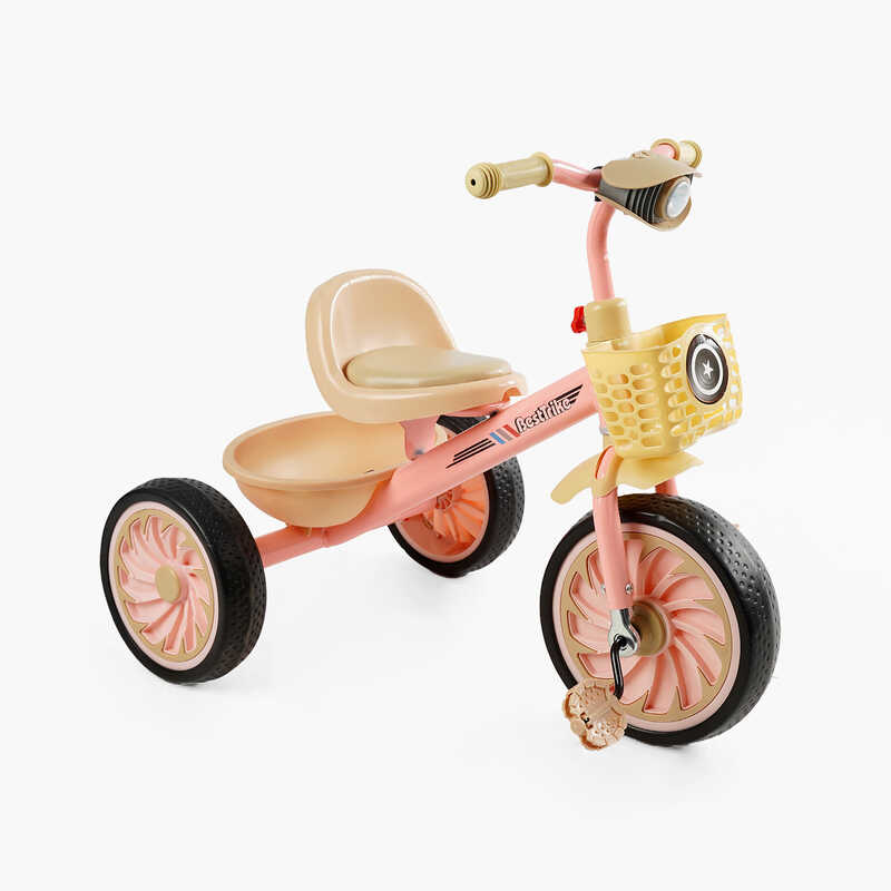 Велосипед 3-х колісний BS-34944 "Best Trike" (1) колеса EVA переднє 12’’, заднє 10’’, сталева рама, УКР. ОЗВУЧУВАННЯ, світло, 2 кошики, в коробці