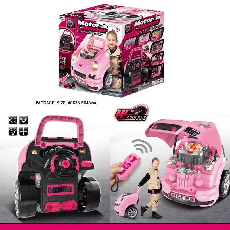 Машина-конструктор 008-977 (3) 61 деталь, звук, підсвічування, коробка передач, деталі, інструменти, наліпки, електронний ключ, в коробці