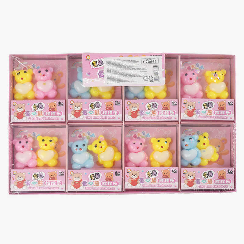 Гра антистрес C 70666 (40) ЦІНА ЗА 24 ШТУКИ В БЛОЦІ, "Ведмедики", блискітки, в коробці