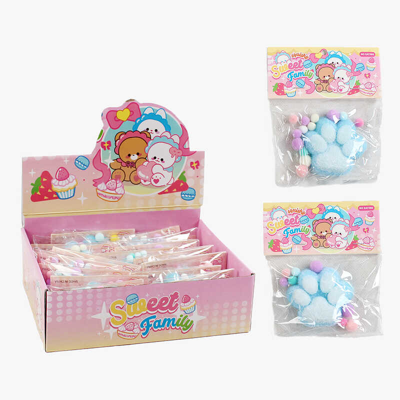 Гра антистрес С 68923 (24) “Лапка”, кульки, пухнаста, ЦІНА ЗА 16 ШТУК В БЛОЦІ